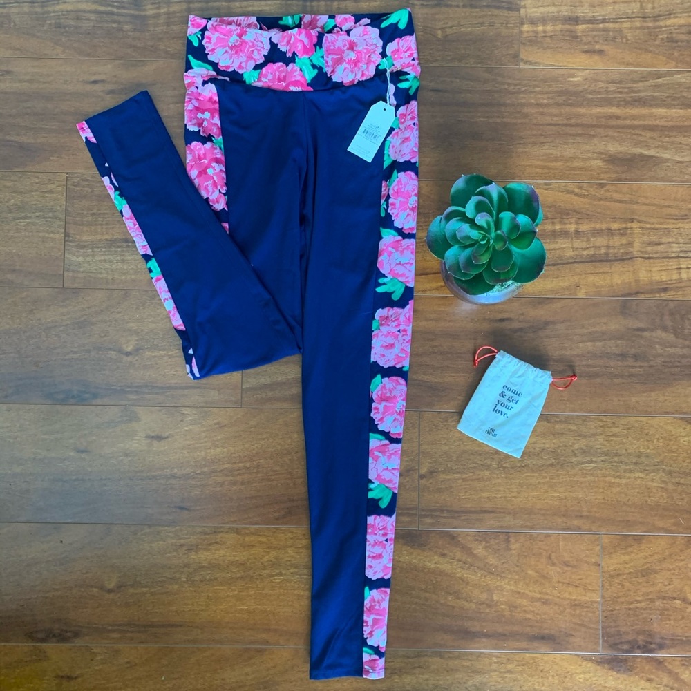 Navy with flower leggings